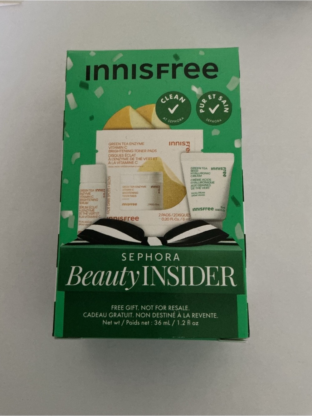 Innisfree Sephora Beauty Insider Mini Green Tea Vitamin C Set 1.2 fl oz birthday